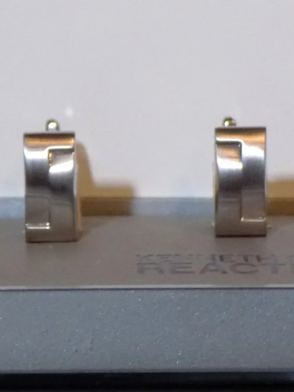 Lot of 2 New Kenneth Cole Reaction Brushed Stainless Cufflinks Bundle